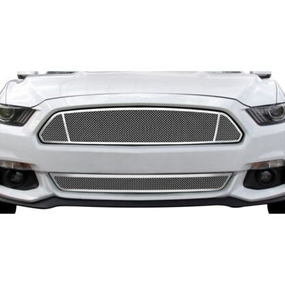 Chrome Polished Wire Mesh Grille 2015-2017 Ford Mustang Ecoboost V6 Lower Bumper