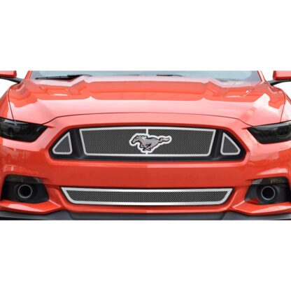 Chrome Polished Wire Mesh Grille 2015-2017 Ford Mustang GT Lower Bumper V8