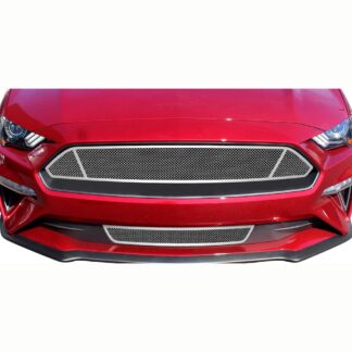 Chrome Polished Wire Mesh Grille 2018-2021 Ford Mustang EcoBoost Lower Bumper