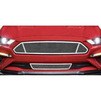 Chrome Polished Wire Mesh Grille 2018-2021 Ford Mustang GT Lower Bumper V8
