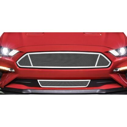 Chrome Polished Wire Mesh Grille 2018-2021 Ford Mustang GT Lower Bumper V8