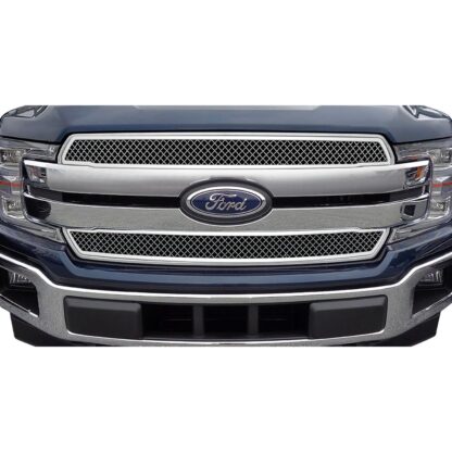 Chrome Polished Wire Mesh Grille 2018-2020 Ford F-150 XL Main Upper Bar Style