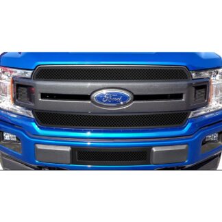 GR06GFD43K Black Powder Coated 1.8 mm Wire Mesh Grille | 2018-2020 Ford F-150 King Ranch Square Mesh Style/2018-2020 Ford F-150 Plantium Square Mesh Style (MAIN UPPER)