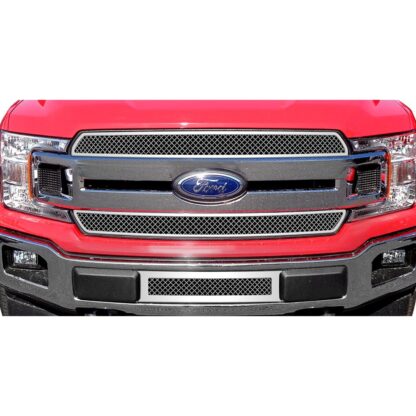 Chrome Polished Wire Mesh Grille 2018-2020 Ford F-150 Plantium Main Upper Square Mesh Style