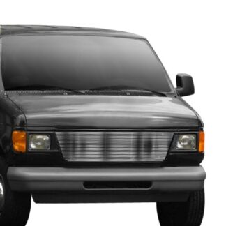 GR06HEC37C Silver Hairline Finish Horizontal Billet Grille | 1992-2007 Ford Econoline Van (MAIN UPPER)