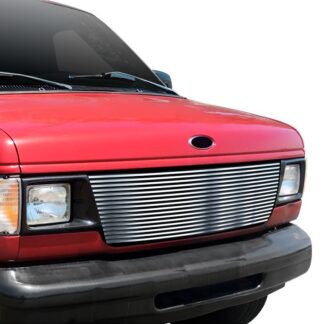GR06HEC37S Chrome Polished 8X6 Horizontal Billet Grille | 1992-2007 Ford Econoline Van (MAIN UPPER)