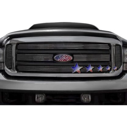 GR06HEC99A Polished Horizontal Billet Grille | 2000-2004 Ford Excursion Bar Style Only /1999-2004 Ford F-250 Super Duty /1999-2004 Ford F-350 Super Duty /1999-2004 Ford F-450 Super Duty /1999-2004 Ford F-550 Super Duty (MAIN UPPER)