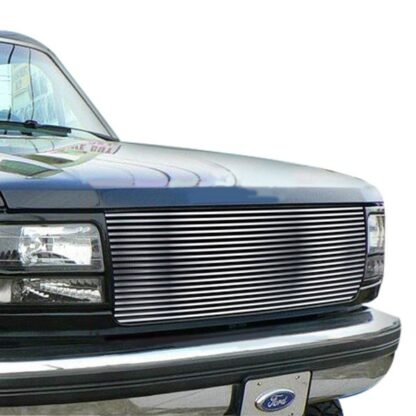 GR06HEJ06C Silver Hairline Finish Horizontal Billet Grille | 1989-1992 Ford Bronco 2  /1990-1994 Ford Explorer /1989-1992 Ford Ranger (MAIN UPPER)