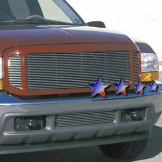 GR06HEJ99A Polished Horizontal Billet Grille | 2000-2004 Ford Excursion 1 PC Cover 3 Holes/1999-2004 Ford F-250 Super Duty 1 PC Cover 3 Holes/1999-2004 Ford F-350 Super Duty 1 PC Cover 3 Holes/1999-2004 Ford F-450 Super Duty 1 PC Cover 3 Holes/1999-2004 Ford F-550 Super Duty 1 PC Cover 3 Holes (MAIN UPPER)