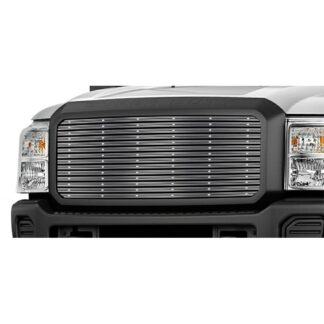 GR06HFH28F Chrome Polished Diy 20 Mm Horizontal Channel Billet With Rivet Grille | 2011-2016 Ford F-250 SD /2011-2016 Ford F-350 SD /2011-2016 Ford F-450 SD /2011-2016 Ford F-550 SD (MAIN UPPER)