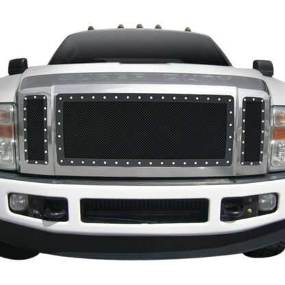 Black Powder Coated 1.8 mm Wire Mesh Rivet Style Grille | Ford F350 XLT/lariat/King Ranch (MAIN UPPER)