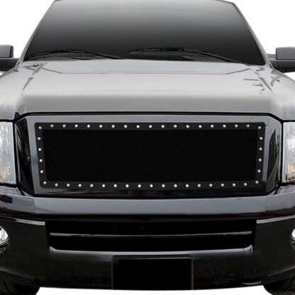Black Powder Coated 1.8 mm Wire Mesh Rivet Style Grille | Ford Expedition  (MAIN UPPER)