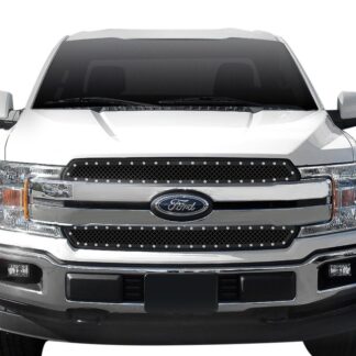 Black Powder Coated 1.8 mm Wire Mesh Rivet Style Grille | Ford F150 XL & XLT & Lariat Bar Style (MAIN UPPER)