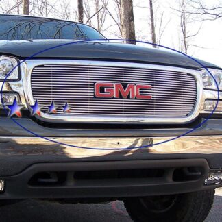 GR07FEG03A Polished Horizontal Billet Grille | 1999-2002 GMC Sierra 1500 Not For Classic Style With Logo Show/2001-2002 GMC Sierra 1500 HD With Logo Show/1999-2000 GMC Sierra 2500 With Logo Show/2001-2002 GMC Sierra 2500 HD With Logo Show/2001-2002 GMC Sierra 3500 With Logo Show/2001-2006 GMC Sierra 1500 Denali With Logo Show/2001-2001 GMC Sierra 1500 C3 With Logo Show/2001-2006 GMC Yukon With Logo Show/2000 GMC Yukon Not For Denali With Logo Show/2000 GMC Yukon XL With Logo Show (MAIN UPPER)