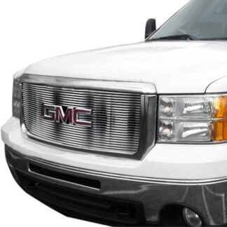 GR07FFD74C Silver Hairline Finish Horizontal Billet Grille | 2007-2013 GMC Sierra 1500 New Body Style With Logo Show/2007-2010 GMC Sierra 1500 Denali New Body Style With Logo Show (MAIN UPPER)