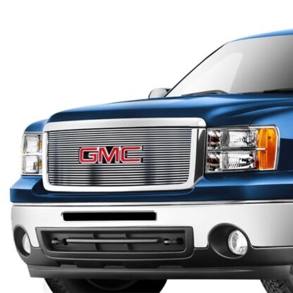 GR07FFD74S Chrome Polished 8X6 Horizontal Billet Grille | 2007-2013 GMC Sierra 1500 New Body Style With Logo Show/2007-2010 GMC Sierra 1500 Denali New Body Style With Logo Show (MAIN UPPER)
