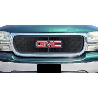 GR07GEG03H Black Powder Coated 1.8 mm Wire Mesh Grille | 1999-2002 GMC Sierra 1500 Not For Classic Style With Logo Show/2001-2002 GMC Sierra 1500 HD With Logo Show/1999-2000 GMC Sierra 2500 With Logo Show/2001-2002 GMC Sierra 2500 HD With Logo Show/2001-2002 GMC Sierra 3500 With Logo Show/2001-2006 GMC Sierra 1500 Denali With Logo Show/2001-2001 GMC Sierra 1500 C3 With Logo Show/2001-2006 GMC Yukon With Logo Show/2000 GMC Yukon Not For Denali With Logo Show/2000 GMC Yukon XL With Logo Show (Main Upper)
