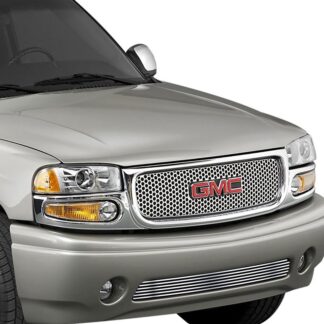 GR07HEC70S Chrome Polished 8X6 Horizontal Billet Grille | 1999-2006 GMC Yukon Denali tow hook covered/2001-2006 GMC Yukon XL Denali tow hook covered/2002-2006 GMC Sierra Denali tow hook covered (LOWER BUMPER)