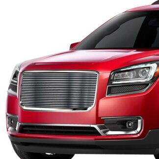 GR07HEI74C Silver Hairline Finish Horizontal Billet Grille | 2013-2016 GMC Acadia With Logo Cover (MAIN UPPER)