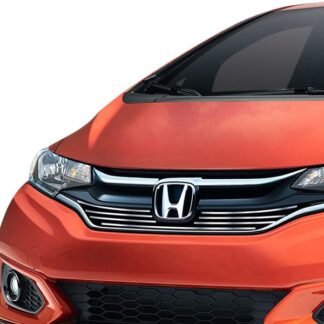 GR08FFD28C Silver Hairline Finish Horizontal Billet Grille | 2018-2019 Honda Fit with logo show (MAIN UPPER)