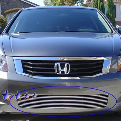 GR08FFE90A Polished Horizontal Billet Grille | 2008-2010 Honda Accord Sedan Not For V6 (LOWER BUMPER)