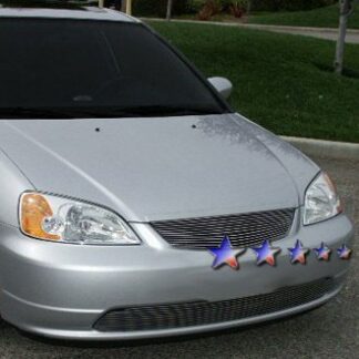 GR08HGA07A Polished Horizontal Billet Grille | 2001-2002 Honda Civic  Coupe Not For Si Model (MAIN UPPER)