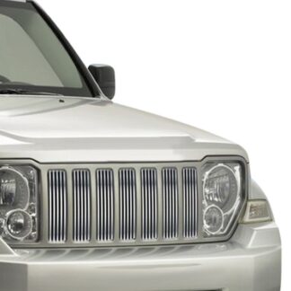 GR10FEE51C Silver Hairline Finish Vertical Billet Grille | 2008-2012 Jeep Liberty (MAIN UPPER)