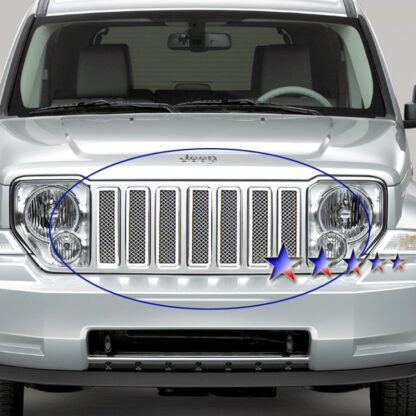 Chrome Polished Wire Mesh Grille 2008-2012 Jeep Liberty  Main Upper