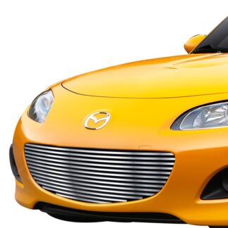 GR13FFF48C Silver Hairline Finish Horizontal Billet Grille | 2009-2012 Mazda MX-5 Honeycomb Style Only (LOWER BUMPER)