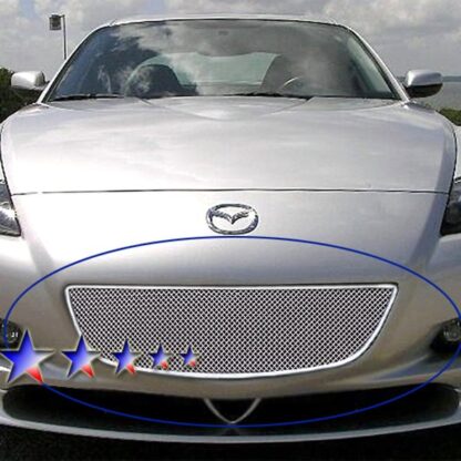 Chrome Polished Wire Mesh Grille 2004-2008 Mazda RX-8  Main Upper