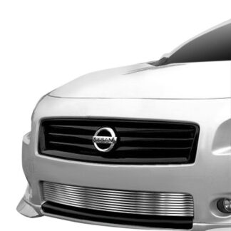 GR14FEB25C Silver Hairline Finish Horizontal Billet Grille | 2009-2014 Nissan Maxima (LOWER BUMPER)