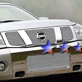 GR14FED12A Polished Horizontal Billet Grille | 2004-2007 Nissan Armada With Logo Show/2004-2006 Nissan Titan With Logo Show/2007-2007 Nissan Titan Classic Model