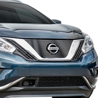 GR14FFC91C Silver Hairline Finish Horizontal Billet Grille | 2015-2018 Nissan Murano With Logo Show (MAIN UPPER)