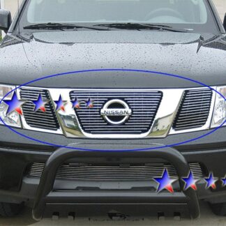 GR14FFD32A Polished Horizontal Billet Grille | 2005-2008 Nissan Frontier With Logo Show/2005-2007 Nissan Pathfinder With Logo Show (MAIN UPPER)