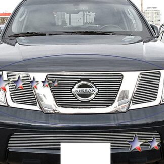 GR14FFE09A Polished Horizontal Billet Grille | 2008-2012 Nissan Pathfinder  With Logo Show (MAIN UPPER)
