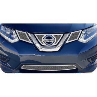 Chrome Polished Wire Mesh Grille 2014-2016 Nissan Rouge  Main Upper