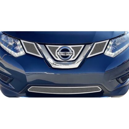 Chrome Polished Wire Mesh Grille 2014-2016 Nissan Rogue  Lower Bumper