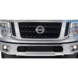 GR14GFC96H Black Powder Coated 1.8 mm Wire Mesh Grille | 2016-2019 Nissan Titan Not for Models with Tow Hook (LOWER BUMPER)