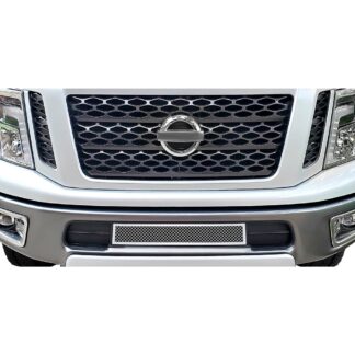 Chrome Polished Wire Mesh Grille 2016-2019 Nissan Titan  Lower Bumper