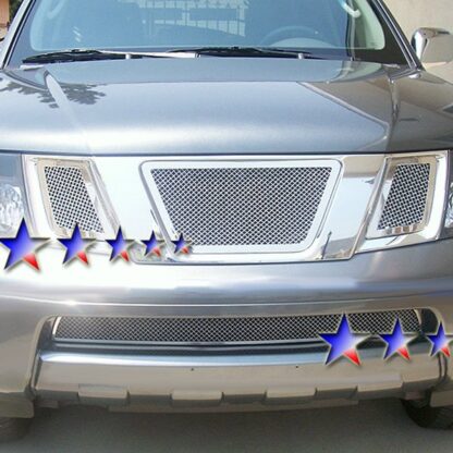 Chrome Polished Wire Mesh Grille 2005-2021 Nissan Frontier  Lower Bumper All Model