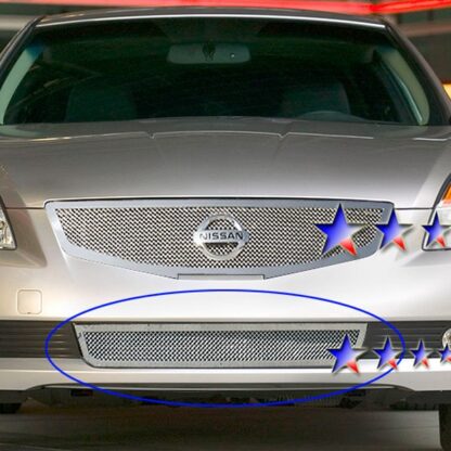Chrome Polished Wire Mesh Grille 2007-2009 Nissan Altima  Lower Bumper Coupe