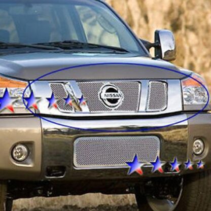 Chrome Polished Wire Mesh Grille 2009-2021 Nissan Frontier  Main Upper