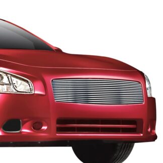 GR14HEB18C Silver Hairline Finish Horizontal Billet Grille | 2009-2014 Nissan Maxima (MAIN UPPER)