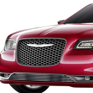 GR18FFC79C Silver Hairline Finish Horizontal Billet Grille | 2015-2021 Chrysler 300C/300S Without Adaptive Cruise Control (LOWER BUMPER)