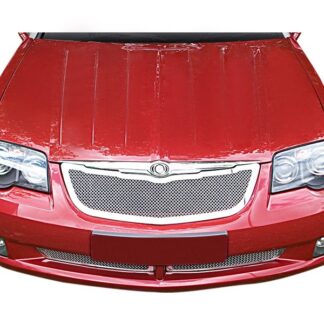 Chrome Polished Wire Mesh Grille 2004-2008 Chrysler Crossfire  Main Upper + Lower Bumper