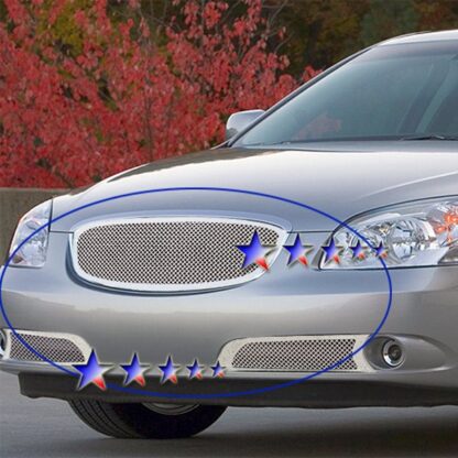 Chrome Polished Wire Mesh Grille 2006-2009 Buick Lucerne  Main Upper