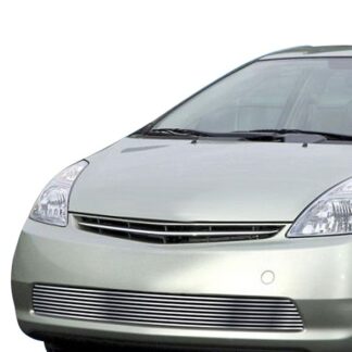 GR20FED71C Silver Hairline Finish Horizontal Billet Grille | 2006-2009 Toyota Prius With Fog Light Covered (LOWER BUMPER)