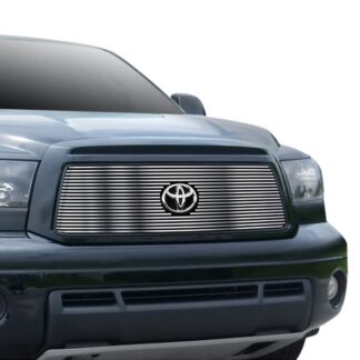 GR20FFG18C Silver Hairline Finish Horizontal Billet Grille | 2010-2013 Toyota Tundra 1 PC With Logo Show (MAIN UPPER)