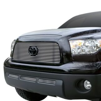 GR20FGH41S Chrome Polished 8X6 Horizontal Billet Grille | 2007-2009 Toyota Tundra With Logo Show (MAIN UPPER + LOWER BUMPER)
