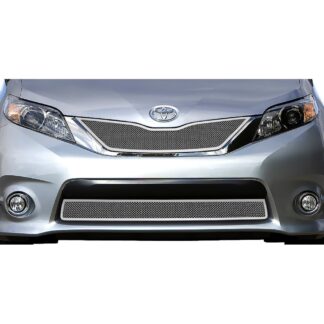 Chrome Polished Wire Mesh Grille 2011-2017 Toyota Sienna  Lower Bumper
